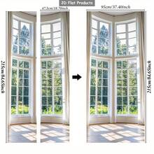 1/2pcs Removable Self-Adhesive Door/Wall Sticker, Clean Home Decor, Tranquil Door Painting, Room Light & Shadow Door Sticker, Natural Scenery Home Decor Sticker Suitable For Bedroom, Living Room, Office Door Decor, 2D Flat - Style 1 - View 14