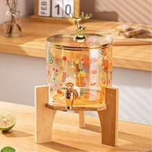 Giá đỡ bình đựng đồ uống bằng tre và gỗ, phù hợp với các loại bình, ấm và hộp đựng đồ uống bằng thủy tinh có đường kính lên đến 8,66 inch, làm từ gỗ tre tự nhiên, thích hợp cho các buổi tụ họp gia đình mùa hè, tiệc kiểu nông trại. - Xem 4