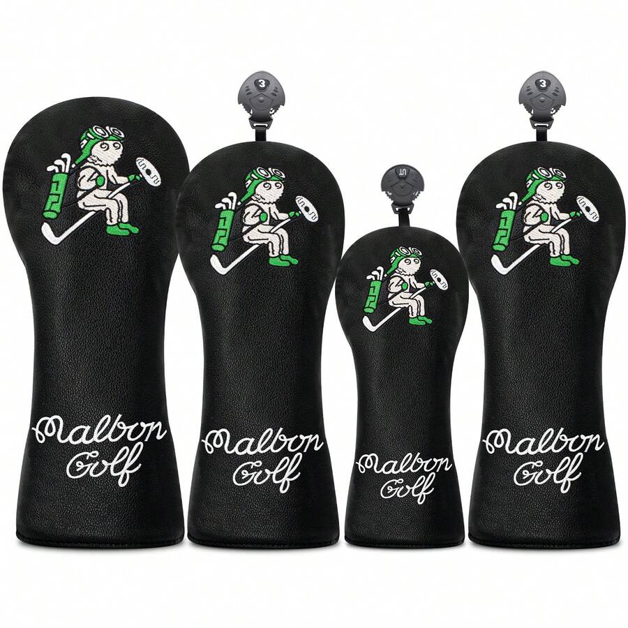 New Personalized Golf Headcover Fisherman & Pilot Style Driver Head Protective Cover - 黑色球道木桿套Fairway - 查看 1