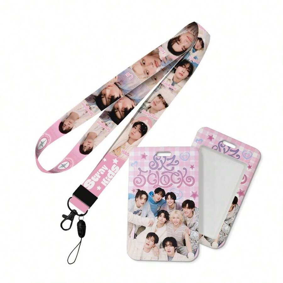 ST RAYKID S Long Lanyard Acrylic Pendant With Plastic Pull-Tab Card Holder, Student ID/Access Card Case With Transparent Window, Fashion Lanyard, Suitable For SKZ Concert Gifts - Multicolor - View 1