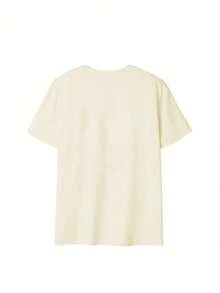 Plus Size Women's Summer Pattern Print Casual Simple Loose Everyday Comfortable Fashionable Round Neck Short Sleeve Plus Size T-Shirt Tops - Apricot - View 3