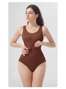 Women One-Piece Shapewear - Coffee - View 2