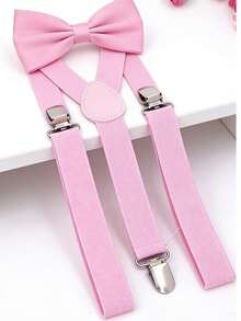 Suspender Bow Tie Set, Y-Back Adjustable Suspenders, Straps, For Halloween Cosplay Parties And Banquets, Extended Suspenders (60-95cm/23.62-37.4 Inches), Suitable For Outfits, Wedding Parties And As Halloween Accessories As Gifts, Also Suitable As Autumn And Winter Halloween Costume Accessories. Suitable For Teenagers, Youth, Men, Casual, Outdoor, Sports, Vacation, Graduation Gifts, Birthday Gifts And Daily Wear. - Multicolor - View 8