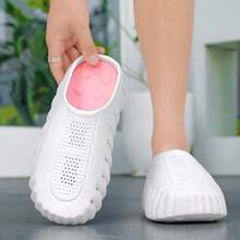 NEW BRADER 女士EVA拖鞋，白色和粉色，透气防滑，按摩鞋底，舒适家居浴室拖鞋 - 粉色 - 查看 7