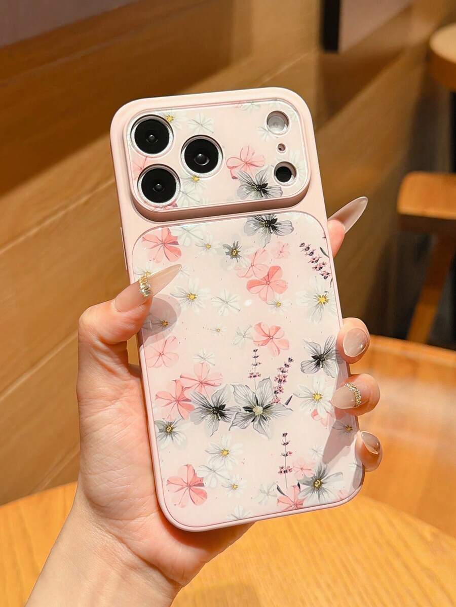 1pc Resin Floral Pattern Phone Case, Fits 17 Pro Max, 16 Pro Max, 15 Pro Max, 14 Pro Max, Stylish And Creative Resin Phone Cover, Compatible With IPhone 11/12/13/14/15/16 Pro Max Plus, Elegant Design Suitable For Both Men And Women - Multicolor - View 1