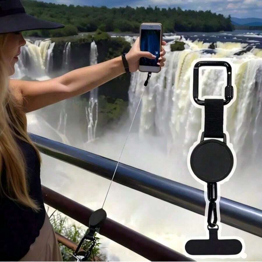 Cordón para teléfono resistente a caídas para exteriores, correa universal de nailon para teléfono con broche de metal, apta para la mayoría de teléfonos y fundas de teléfono - A - Ver 1