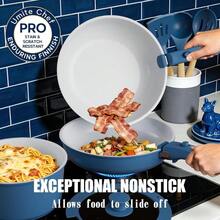 Pots And Pans Set Non Stick, 21 Pcs Ceramic Cookware Set With Detachable Handles, Healthy Induction Cookware Oven RV Kitchen Cooking Set With Utensils, Navy - View 4
