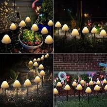 Solar Powered Outdoor Mushroom Lights, LED Mini Pathway Garden Stake Lights, 8 Lighting Modes, Waterproof, High-Quality Landscape Decor For Yard, Lawn, Easter, Holidays, Perfect Gift - Solar Mushroom Lamp - View 11