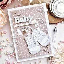 1 khuôn cắt kim loại hình chiếc giày em bé, thích hợp cho việc tự làm sổ lưu niệm, thiệp chúc mừng và các sản phẩm thủ công bằng giấy. - LG26-7907 - Xem 7