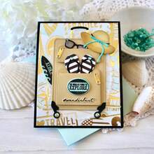 1 khuôn cắt kim loại, họa tiết vali du lịch, thích hợp cho việc tự làm sổ lưu niệm, thiệp chúc mừng và đồ thủ công bằng giấy. - LG26-7913 - Xem 7