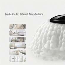 Premium Spin Mop & Bucket Combo With Wringer, 360° Rotatable Mop With 3 Microfiber Refills And 61" Extended Handle, Multipurpose Cleaning Tool For Home Dorm And Commercial Use - 黑紅色(加厚款) - 查看 6