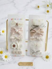 Set de 10 pinzas para el cabello, accesorios de cabello dulces para niñas, adecuados para uso diario y ocasiones especiales, decoraciones de peinado lindas y livianas - Multicolor - Ver 3