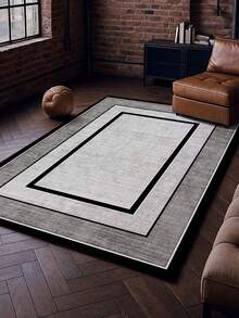 Minimalist Geometric Pattern Printed Rugs, Living Room Sofa Carpet, Bedroom Carpets, Anti-Slip Bedside Rugs, Dining Room Kitchen Mats, Office Chair Pads, Entrance Doormat, Picnic Blanket, Outdoor Camping Mat - Grey - View 17