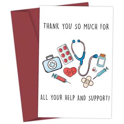 1pc Funny Nurse Appreciation Greeting Card With Envelope - Thank You Card For Nurses, Doctors And Medical Professionals - Heartfelt Nurse's Day Appreciation Card, Nurse Gift