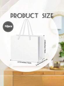 20/10/5/1pc White Mini Gift Bags With Handles, Gift Card Bags, Small Paper Party Favor Boxes, Suitable For Mother's Day, Wedding, Baby Shower, Birthday Packaging, Size: 4.7 X 3.9 X 2.3 Inches - Multicolor - View 2