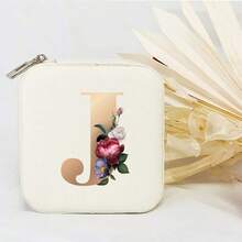 个性化首字母伴娘首饰盒 个性化花卉旅行首饰盒 婚礼新娘派对礼物 - 白色 - 查看 29