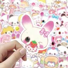 Retro Cartoon Cute Pink Animal Stickers, Suitable For DIY Decoration On Diary, Phone Case, Stationery, Laptop, Tablet, For Both Adults And Kids, Self-Use Or Gift - Multicolor - View 6