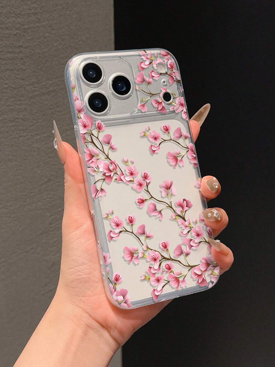 1个透明防摔TPU软壳，UV印刷梅花图案 - 彩色 - 查看 1
