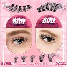 280 cụm mi giả riêng lẻ dạng cong chữ C, mi giả lông chồn hỗn hợp dày dặn, mi nối, cụm mi giả dùng để trang điểm, mi giả riêng lẻ, mi giả, mi giả - C - Xem 4