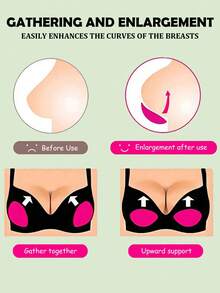 1/2 Pairs Of Women's Heart-Shaped Sponge Self-Adhesive Invisible Bra Inserts - Reusable | Heart-Shaped Thickened Design: Effectively Enhances Cleavage | Invisible, Seamless, Lightweight, And Comfortable | Padded Self-Adhesive Bra Inserts | Self-Adhesive Push-Up Pads: Suitable For Dresses, Daily Wear, Parties, Strapless Bras, Bikinis, Swimwear, And Sports Bras | Comfortable And Invisible Fit: Creates A Natural, Alluring Bust Silhouette | Durable And Long-Lasting. - 彩色 - 查看 9
