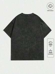 Summer TopsSummer Topssummer Tops 2026(230 Pure Cotton T-Shirt) Men's T-Shirt, Surf Shop Graphic T - Shirt,Street Stylegraphic Tees Womensummer Clothes Washed CottonLoose And Comfortablesummer Clothes  Summer Outfits For Women - Black - View 5