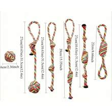 Juguete para mascotas de cuerda tejida intrincada, compañero de masticación divertido, juguete duradero para gatos y perros - Multicolor - Ver 9