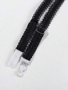 3件套女士性感网纱透视吊带背心套装 - 黑色 - 查看 11