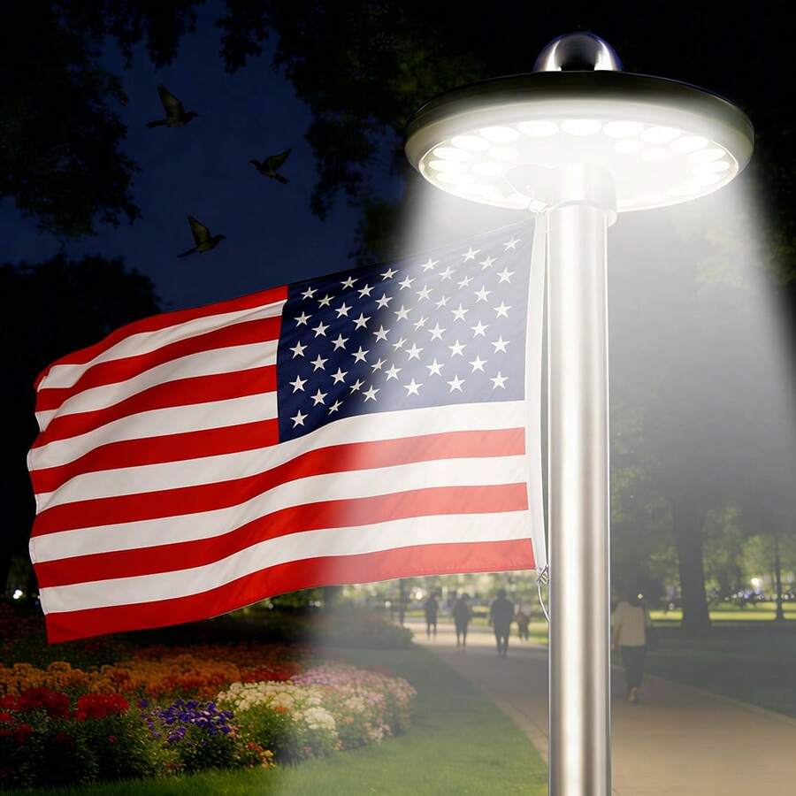 WIXHFG [Solar Flagpole Lights] Solar Flagpole Lights, Flag Lights, Camping Tent Lights, Garden Lights, Umbrella Lights, Ultra-Bright Solar-Powered Flagpole Lights, Dusk To Dawn - 26LED - 查看 1