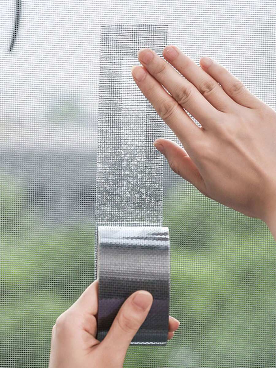 1 Roll Waterproof Self-Adhesive Mesh Window Repair Tape, Insect Proof Net Hole Repair, Dorm Door/Curtain Mesh Window Repair Strong Adhesive, Suitable For Fabric, Anti-Tear And Insect Proof Mesh Repair - A - View 1