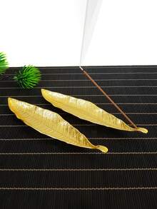 2 Peças Suporte de Incenso em Formato de Folha, Queimador de Incenso Doméstico Interno com Design Texturizado de Folha para Sala de Chá, Estudo, Difusor de Fragrância Estilo Zen, Decoração Natural, Suporte de Incenso Criativo Minimalista, Adequado para Escritório, Estúdio de Yoga, Academia - multicolorido - Visão 2