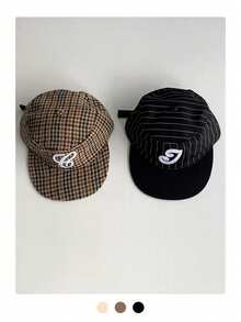 1 件软顶平檐帽，复古滑板 5 片帽，女式迷彩帽檐帽，BiteBerry 原创新款美式字母撞色棒球帽，男女通用时尚休闲百搭防晒棒球帽，户外街头滑板嬉皮小妞风格 - 彩色 - 查看 2