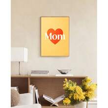  1PC Frameless Canvas Wall Art Heart & Mom Print, Minimalist Sweet Wall Decor, Perfect Small Gift For Mother's Day - A - View 11