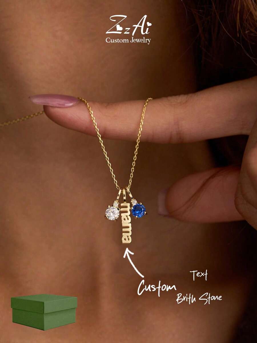 Dây chuyền vàng 18K khắc tên theo chiều dọc, dây chuyền tên gia đình/tên con, dây chuyền nhiều tên tùy chỉnh, quà tặng gia đình cá nhân hóa, quà tặng Ngày của Mẹ - Kiểu 2-Vàng - Xem 1