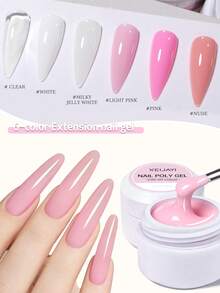 XEIJAYI 6pcs Solid Nail Extension Gel, Hard Nail Extension Gel, Non-Sticky Hand Nail Sculpting Gel, Acrylic Extension Gel, Long-Lasting Solid Nail Extension Gel - Multicolor - View 4