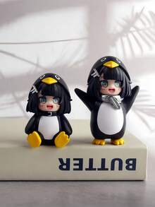 "Gugugaga" Cute Penguin Meme Funny Figurine, Humorous Desktop Decor Ornament, Cartoon Game Lover Gift - Multicolor - View 7
