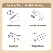Peine desenredante para mascotas, adecuado para el cepillado de gatos y perros, eficaz para mascotas de pelo largo y corto, incluyendo cachorros y gatitos, suministros de aseo para perros, artículos esenciales para perros - Ver 3