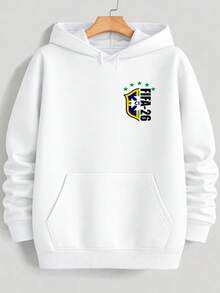 Kangaroo Hoodie World Cup Brazil Fifa26 Fan Jacket Brazilian Football - trắng - Xem 2