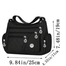 Square Unisex Crossbody Bag, New Large Oxford Cloth Shoulder Bag, Fashionable And Versatile [Zipper Random] - BJ1686 Black - View 5