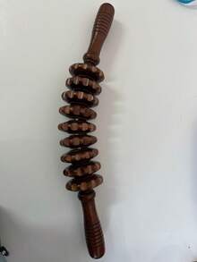 1个木制手持按摩滚轮，用于按摩触发点，非常适合筋膜、肌肉和腹部，木制理疗按摩工具身体滚轮，用于缓解身体疼痛、放松背部肌肉 | 符合人体工程学设计 | 耐用木制滚轮，塑形滚轮 - A - 查看 15