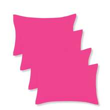 4 Standard Pillowcases, Cotton Feel, Various Colors, Microfiber - Pink - View 3