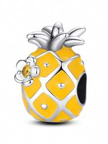 925纯银红苹果闹钟，搭配樱桃、卷心菜、雏菊、菠萝、牛油果珠子，适合DIY女士手链、项链，日常佩戴或作为礼物。 - 彩色 - 查看 15