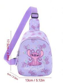 Disney Túi đeo hông mini, túi đeo ngực thời trang cho trẻ em, ví cho bé gái, ví đựng tiền xu hình Stitch hoạt hình, túi đeo vai chéo đựng đồ chơi, túi du lịch, quà tặng ngày lễ - Nhiều màu - Xem 3