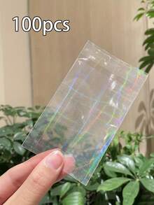 50/100pcs Transparent Holographic Jewelry Bags - OPP Packaging For Rings, Earrings, Bracelets, Necklaces, Rainbow Gradient Display & Storage, Valentine's Day Gift - Multicolor - View 16