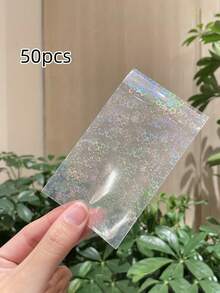 50/100pcs Transparent Holographic Jewelry Bags - OPP Packaging For Rings, Earrings, Bracelets, Necklaces, Rainbow Gradient Display & Storage, Valentine's Day Gift - Multicolor - View 14