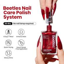 Beetles 15ml Red Glitter Nail Polish - Ruby Radiance Red, Air-Dry Shimmer For Spring DIY Manicure - Ánh sáng hồng ngọc - Xem 2