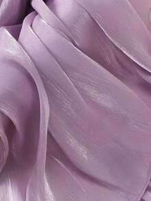 1pc Ladies' Solid Color Sparkling Chiffon Daily Headscarf Beach Shawl Sun Protection Hijab - 彩色 - 查看 10
