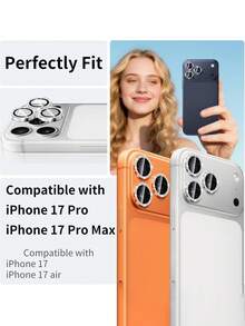 Alloy Black Glitter Rhinestone 3pcs Camera Lens Protector Compatible With Iphone 17/16 PRO MAX/16PRO/16 Plus /15 PRO MAX/15 PRO/14 PRO MAX/14 PRO/13 PRO MAX/13 PRO/12 PRO MAX/12 PRO, AR+AF Tempered Glass, 9H Scratch-Resistant Metal Single Lens Cover, HD Clear Camera Accessories, Compatible With Phone Cases Black, Mother's Day Gift - Black - View 3