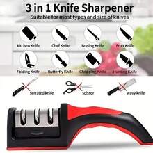 1pc Manual Knife Sharpener, 4-Stage Knife Sharpening Tool With Plastic Handle, For Restoring, Repairing, Polishing Knives And Scissors, Kitchen Supplies,Kitchen Gadgets,Kitchen Essentials - Multicolor - View 11