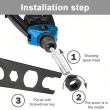 Rivet Gun Set, Rivnut Tool Kit, Heavy Duty Hand Riveter With M3-M12  Metric Mandrels,  Nuts And Rivets, Pop Rivet Gun Set With  Storage Case - Blue - View 9