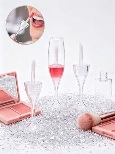Mini Wine Glass Lip Gloss Tube With Packaging Tools,Empty Lip Gloss Bottle,Portable Lip Gloss Lip Gloss Separate Bottle, Reusable DIY Lipstick Jars, Lip Glaze Container For Women, Portable Makeup Refill Containers,Must-Have For Fashionistas,Gifts For Ladies, Friends, Lovers, Teachers, Bridesmaids, And Brides,Unique Birthday Gifts, Holiday Gifts, Party Gifts, Mother's Day Gifts, Vacation Gifts, Wedding Gifts, Back-To-School Gifts